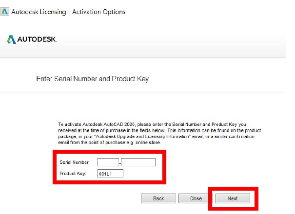 product key autocad